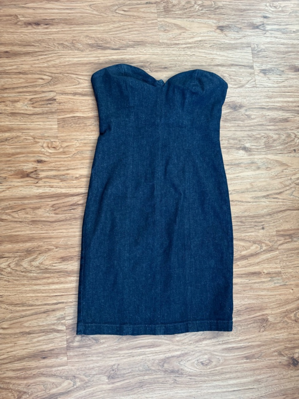 Guess Strapless Indigo Denim Sheath Dress